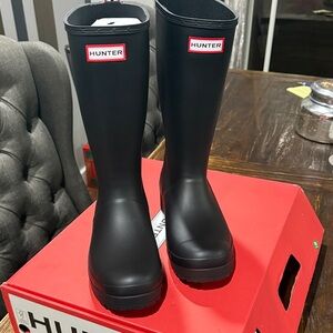 Hunter Women's Play Tall Black Rain Boots